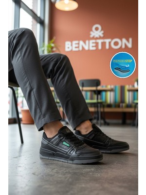 United Colors Of Benetton Siyah Hafızalı Taban Bağcıklı Erkek Spor Ayakkabı BNI-11135 M