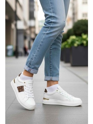 United Colors Of Benetton Beyaz Bağcıklı Kadın Sneaker BNI-12132 G