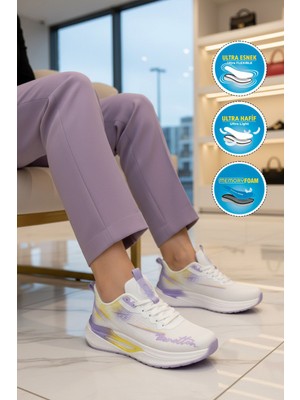 United Colors Of Benetton Beyaz Fileli Hafif Hafızalı Taban Kadın Spor Ayakkabı BNI-11496 G