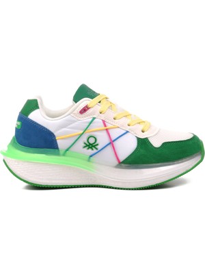 United Colors Of Benetton Beyaz-Yeşil  Kadın Sneaker Benetton BNI-10044 Z