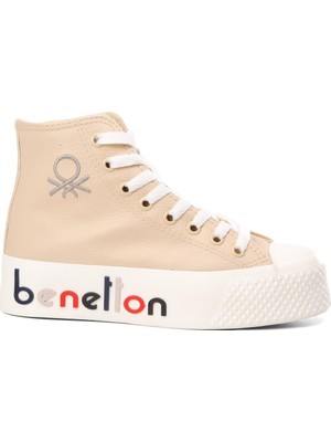 United Colors Of Benetton Bej bilek Boy Kadın Spor Ayakkabı BN-30820 Z