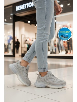 United Colors Of Benetton Füme Bağcıklı Memory Foam Kadın Spor Ayakkabı BNI-11120 G