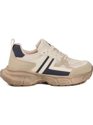 United Colors Of Benetton Bej Fileli Hafif Bağcıklı Unisex Spor Ayakkabı BNI-10280 G