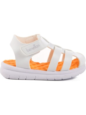 United Colors Of Benetton Beyaz Cırtlı Kız Bebek Sandalet BN-1245 B