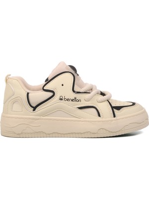 United Colors Of Benetton Bej-Siyah  Kadın Sneaker BNI-10100 Z