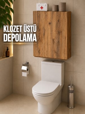 Nenu Nova Klozet Üstü Dolap Kapaklı Banyo Düzenleyici Çok Amaçlı Dolap Depolama Rafı Wc Arkası Klozet Rafı