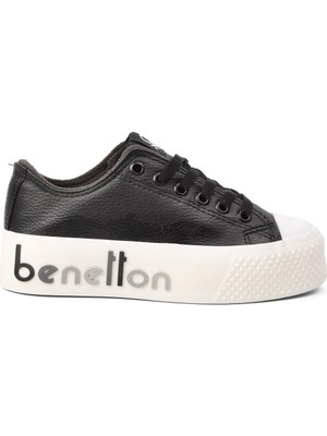 United Colors Of Benetton Siyah bağcıklı Kadın Spor Ayakkabı BN-30867 Z