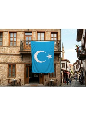 Punto Dizayn Doğu Türkistan Bayrağı 140gr Premium Raşel Kumaş 300x450cm