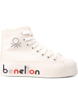 United Colors Of Benetton Beyaz Bilek Boy Kadın Spor Ayakkabı BN-30820 Z