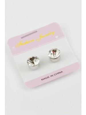 Hace Bazaar Tek Taş Mıknatıslı Cam Küpe ( 7 Mm)