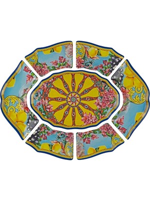 UltraMint Şık Melamin 7 Parça Meze ve Sunum Seti, Zarif Sunumlar Için