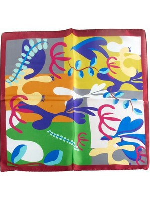 İlk El Grup Ieg™ Çiçek Desenli Zr Şifon Fular 50*50 cm