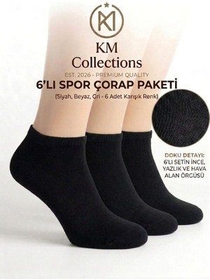 6'lı Ekonomik Paket Bay&bayan&genç Patik Çorap Pamuklu
