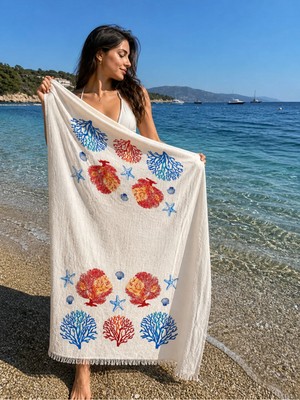 Fabera Home Bambu Müslin Peştemal %100 Organik Pamuk Plaj Havlusu Hamam Sauna Deniz Havlusu