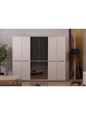 Doressa Zeta 6 Kapılı Aynalı Gardırop