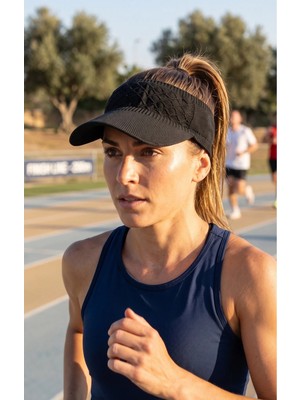 Kervan Pazarı Kadın Triko Esnek Tenis,golf,koşu Spor Vizör Şapka-Siperlik