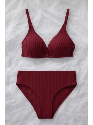 Bordo Balensiz 2'li Iç Çamaşır Takımı