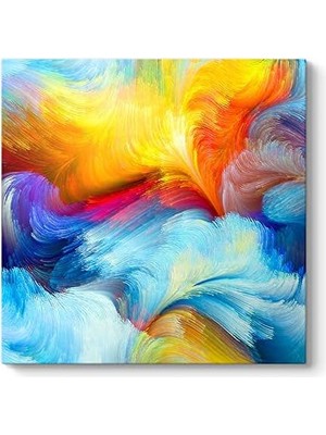 Elivora Renkli Soyut Bulutlar Tablosu 90 x 90