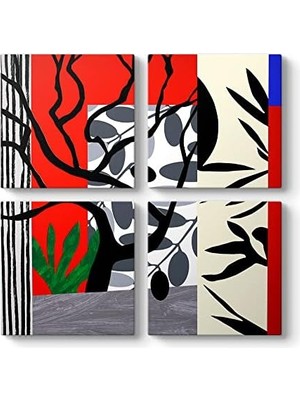 Elivora Ağaç Tablosu 83 x 83-4 Parçalı
