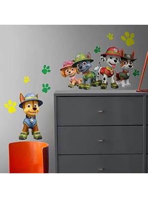 Elivora RMK3611GM Paw Patrol Orman Soyma ve Yapıştır Dev Duvar Çıkartmaları