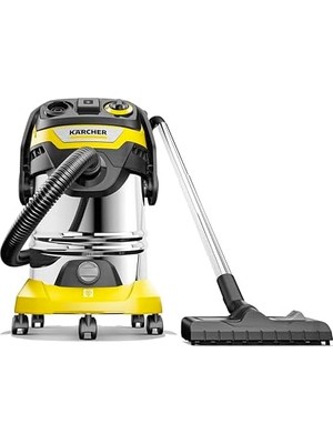 Elivora Islak ve Kuru Süpürge WD6PSV-30/6/22/T, Üfleme Fonksiyonu, 1300W, 30 Litre Paslanmaz Çelik Hazn, 2.2 Metre Hortum, Priz, Alet Hortumu, Adaptör, Zemin ve Derz Başlığı Dahil, Siyah/sarı