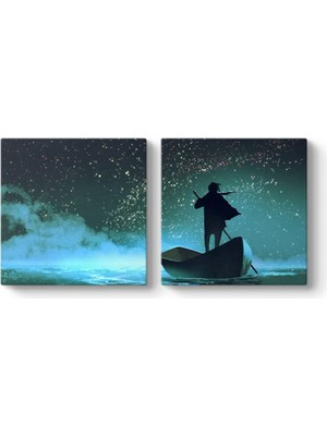 Elivora Yıldızlı Geceler Tablosu 123 x 60-2 Parçalı