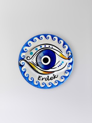 Mundy Erdek Temalı Polyester Kabartmalı Nazar Magnet  Çap: 7 cm – Dekoratif Hediyelik Buzdolabı Süsü  (KOD:1205)