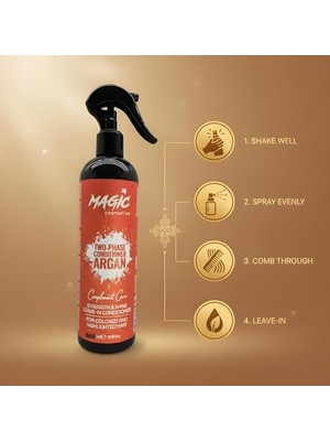 Elivora Cosmetics Çift Fazlı Argan Yağı Içerikli Fön Suyu 400 ml – Koruyucu & Besleyici – Güç Parlaklık ve Kolay Tarama Sağlar – Tüm Saç Tipleri Için 2 Phase Conditioner Argan