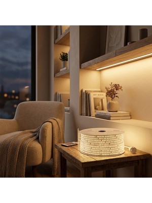 EkoAlışverişDünyam 100MT 3000K - Gün Işık Dış Mekan Şerit LED 220V 120LED 348983 (5510)