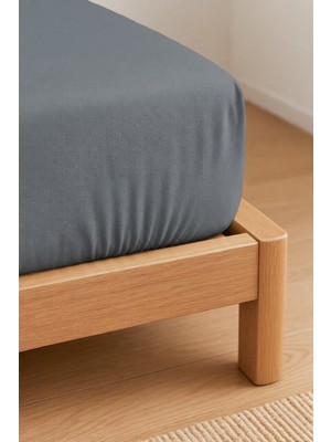 Puretext | Purecomfort | %100 Pamuk Ranforce Çift Kişilik Lastikli Çarşaf | 160X200 | Antrasit