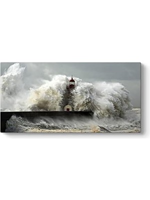 Elivora Fırtına ve Deniz Feneri Tablosu 120 x 60