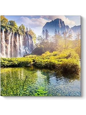 Elivora Plitvice Gölleri Şelalesi Tablosu 50 x 50