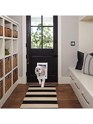 Elivora Ideal Pet Products Deluxe Alüminyum Evcil Hayvan Kapısı, Teleskopik Çerçeve, Orta, 7" x 11.3", Beyaz