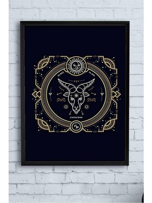 Elivora (PSTER14496) Oğlak Burcu Tasarım Çerçeveli Tablo 2 50 x 70