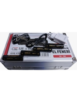 EkoAlışverişDünyam Profesyonel Zoomlu El Feneri | 60W – 7000 Lümen – 13.200 Mah – Type‑c – Metal Gövde (5510)