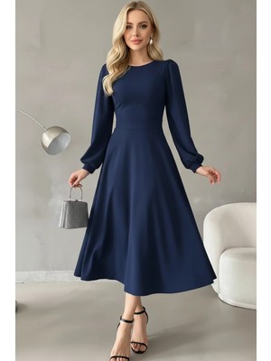 Ang Butik Kadın Spor Şık Tasarım Midi Elbise