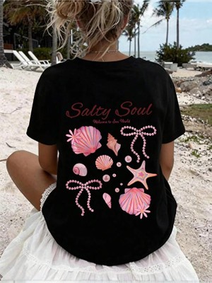 Over Head Kadın Salty Soul Baskılı Oversıze T-Shirt