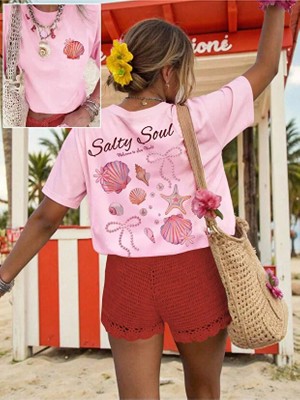 Over Head Kadın Salty Soul Baskılı Oversıze T-Shirt