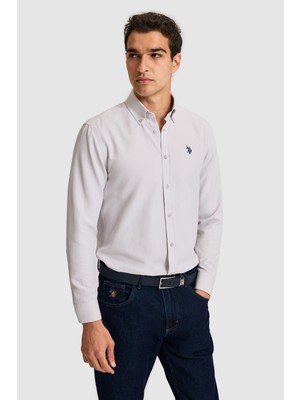 U.S. Polo Assn. Erkek Açık Gri Uzun Kollu Basic Gömlek 50324708-VR001