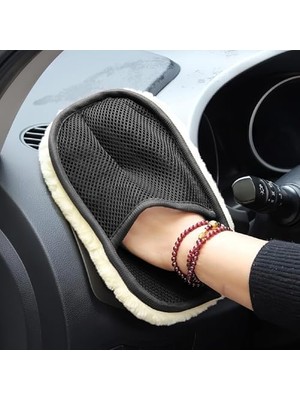 Canarino Mikrofiber Yün Araba Yıkama Eldiveni – Tiftiksiz, Çizilmez, Ergonomik ve Yumuşak Temizlik Eldiveni | Evınto