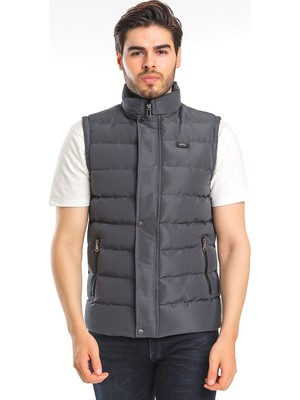 Slazenger ZULA IN Erkek Slim Fit Gri Yelek Amblemli Kesim Kalıbı ile Şık Tasarım