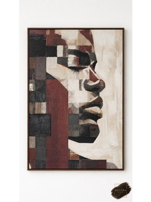 Yüzün Yansıması | Soyut Portre Dokulu Mdf Tablo 80X120 cm