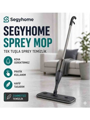 Segy Home Sprey Mop, Mikrofiber Bezli, Su Hazneli, Kovasız Pratik Temizlik, Parke, Fayans, Mermer ve Seramik Zeminler Için karışık renk gelmektedir ( Microfiber yedek mop bez hediyelidir)