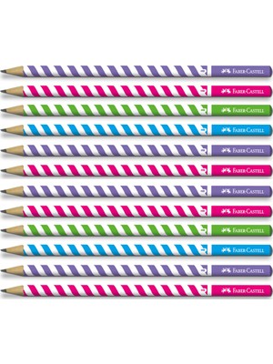 Faber-Castell Candy Roll 12'li Yuvarlak Kurşun Kalem Renkli Tasarım ile Eğlenceli Yazma Deneyimi