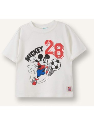 DeFacto Disney Mickey & Minnie Bisiklet Yaka Tişört Erkek Bebek H3544A526SM