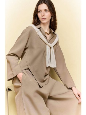 DeFacto Regular Fit Keten Karışımlı Uzun Kollu Tunik H3665AX26SM