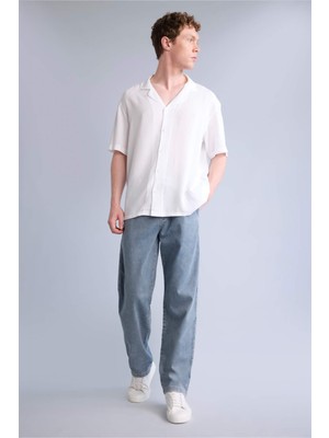 DeFacto Yumuşak Dokulu Beli Lastikli Wide Leg Pantolon H6704AX26SM