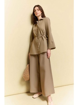 DeFacto Culotte Keten Karışımlı Geniş Paça Pantolon H3681AX26SM
