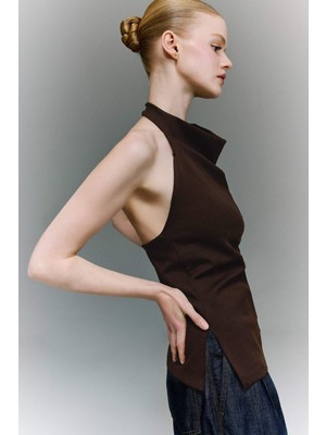 DeFacto Slim Fit Halter Yaka Bluz F8007AX26SM