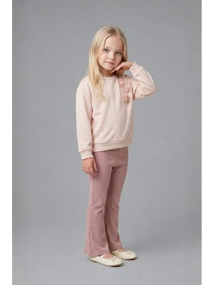 DeFacto Çiçekli Sweatshirt Tayt 2'li Takım Kız Bebek G8732A526SP